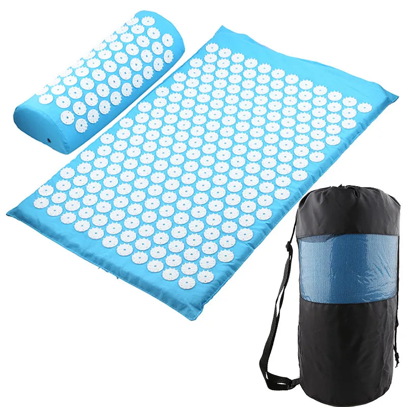 Acupressure Mat and Pillow Set for Back Pain Relief, Muscle Relaxation, Stress Relief & Recovery