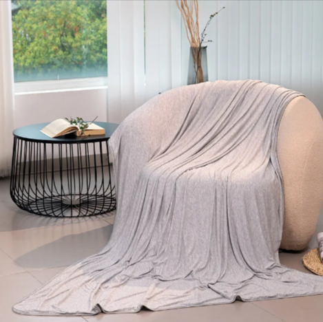 Bamboo Cooling Blanket for Hot Sleepers – Lightweight Summer Blanket for Bed, Breathable Bamboo Fiber Throw
