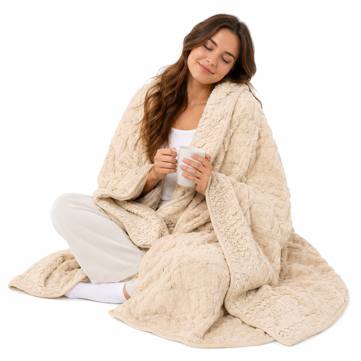 Weighted Blanket for Adults, 15 lbs Weighted Blanket Full Size, Double-Sided Heavy Blanket