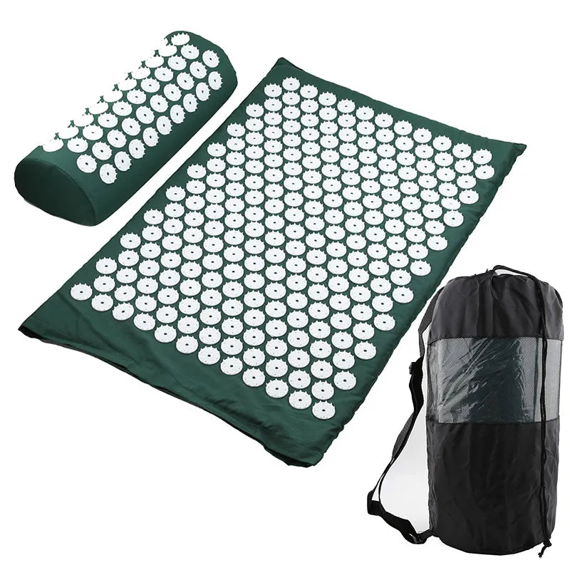 Acupressure Mat and Pillow Set for Back Pain Relief, Muscle Relaxation, Stress Relief & Recovery