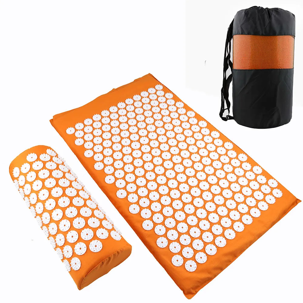 Acupressure Mat and Pillow Set for Back Pain Relief, Muscle Relaxation, Stress Relief & Recovery