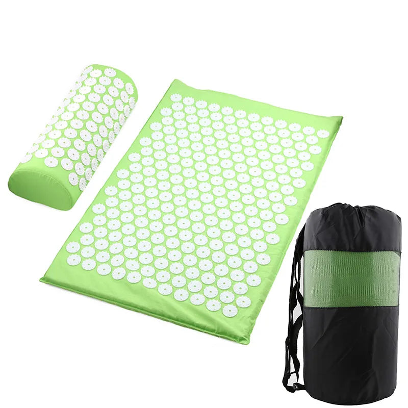 Acupressure Mat and Pillow Set for Back Pain Relief, Muscle Relaxation, Stress Relief & Recovery