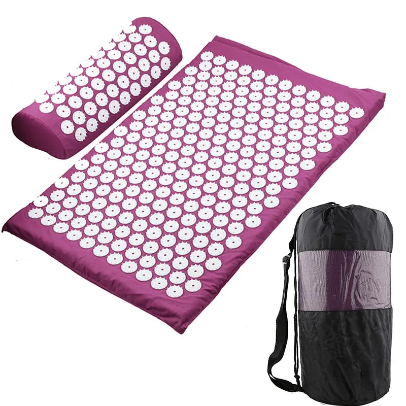Acupressure Mat and Pillow Set for Back Pain Relief, Muscle Relaxation, Stress Relief & Recovery