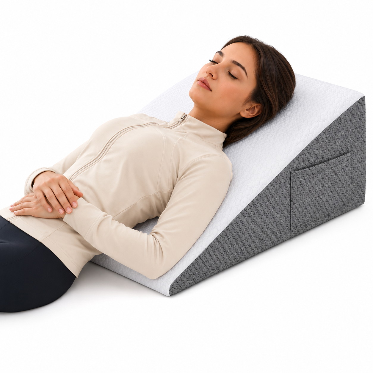 Memory Foam Wedge Pillow for Sleeping – Acid Reflux, Snoring & Post-Surgery Support